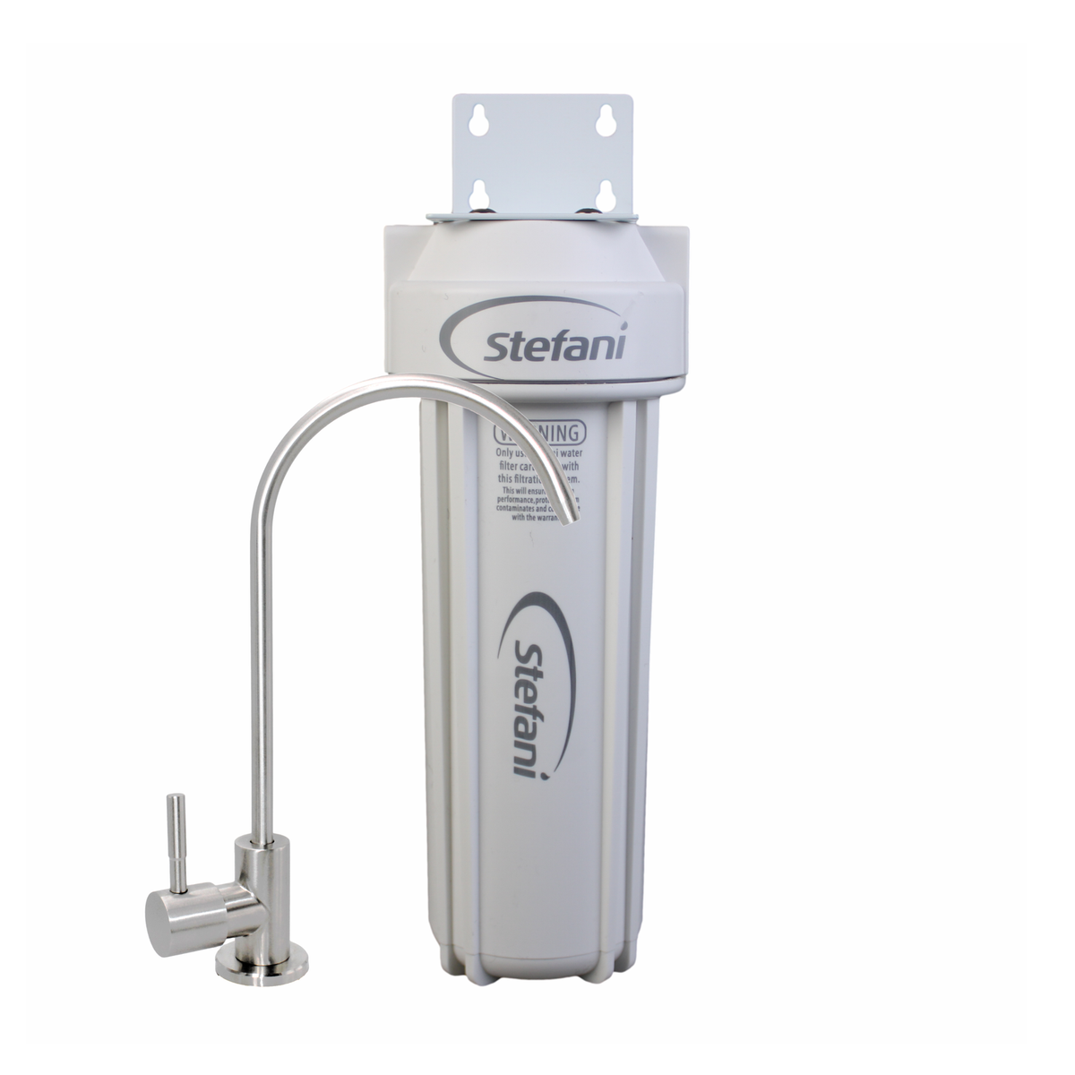 Stefani Single Stage Undersink Water Filtration System - Lead Free - 1L - White - Compact Design - SuperSaverAU - view 1