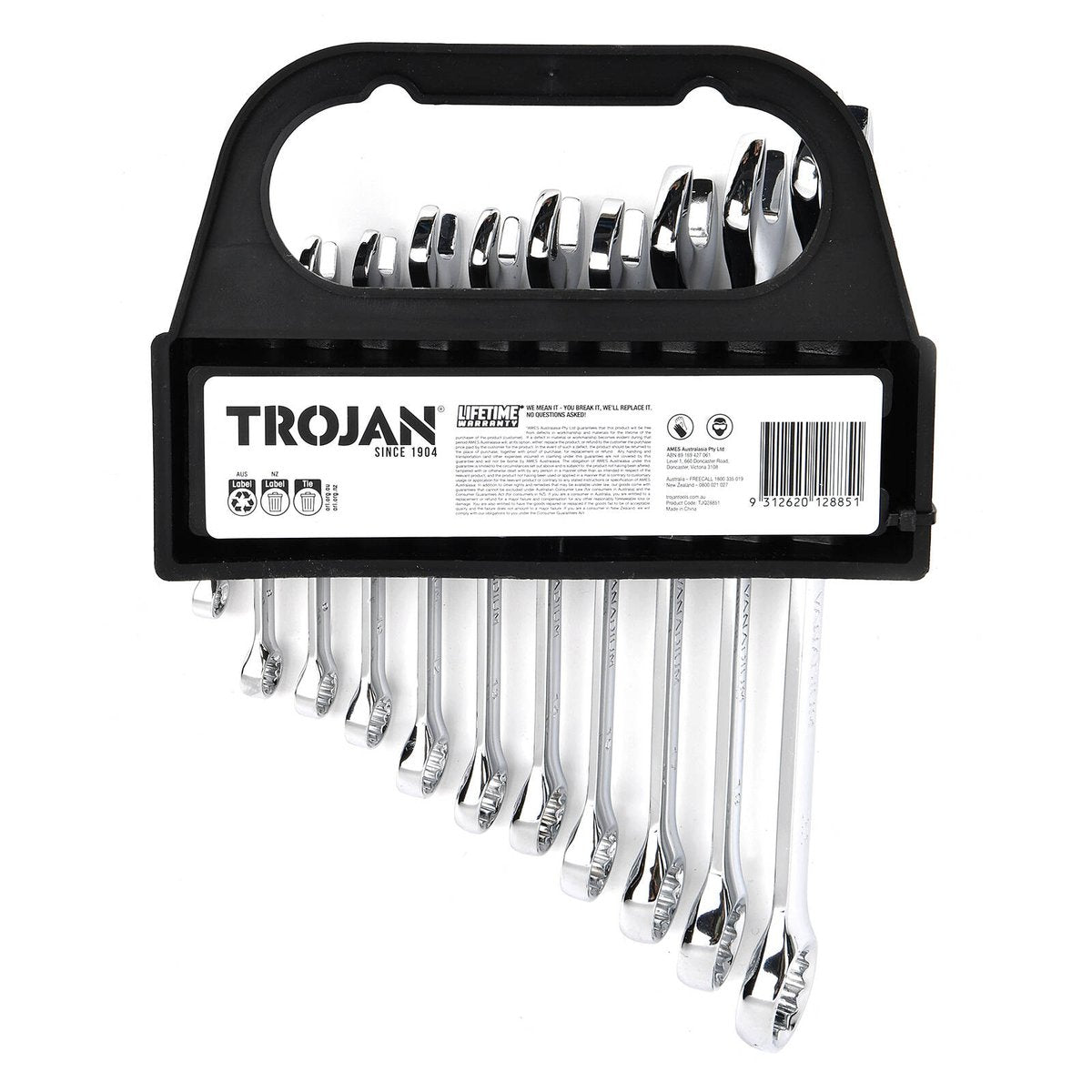 Trojan 11 Piece Metric Combination Spanner Set - 6mm to 22mm - Chrome Vanadium - SuperSaverAU - view 4