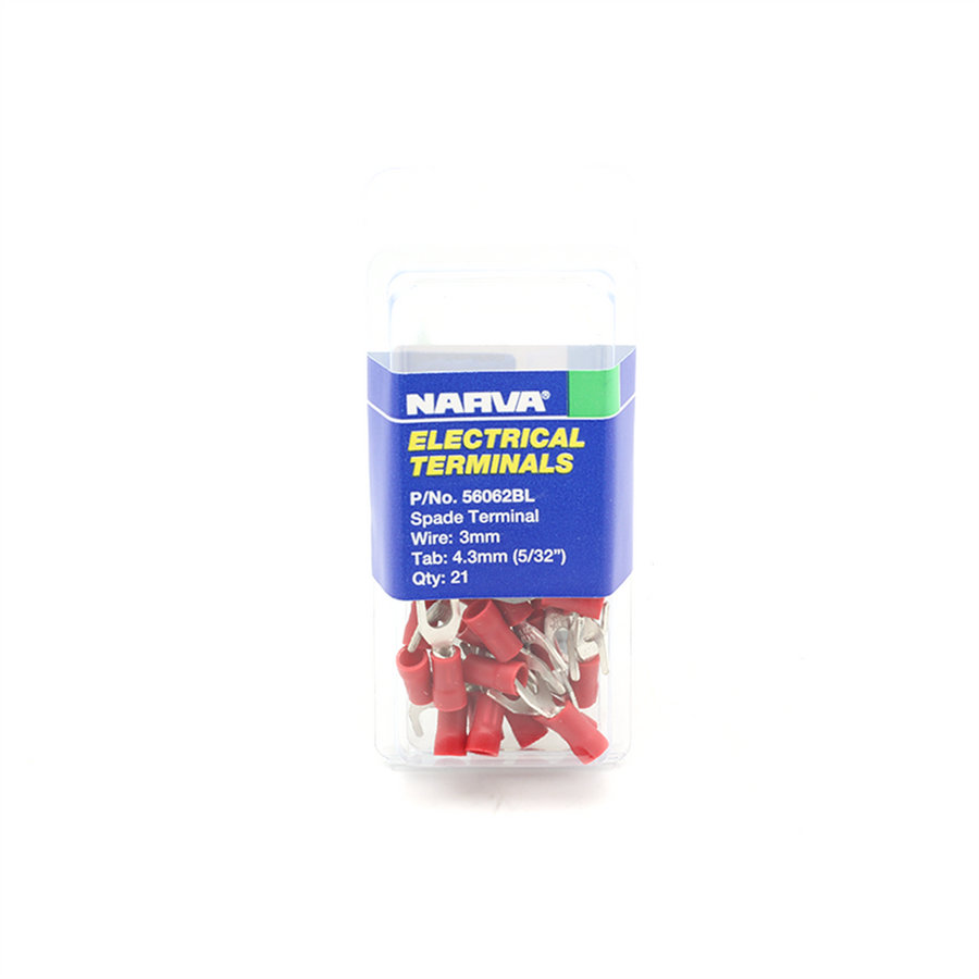 Narva Spade Terminal 4.3mm Flared Vinyl Insulated 21 Pack - SuperSaverAU - view 1
