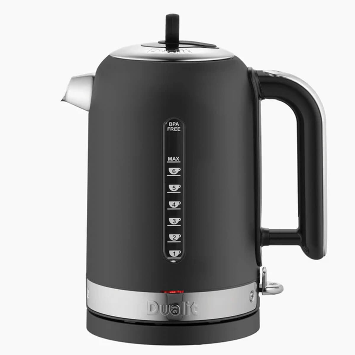 Dualit Classic Kettle 1.7L - Matte Black, Whisper Boil Technology, Removable Limescale Filter - DU72839