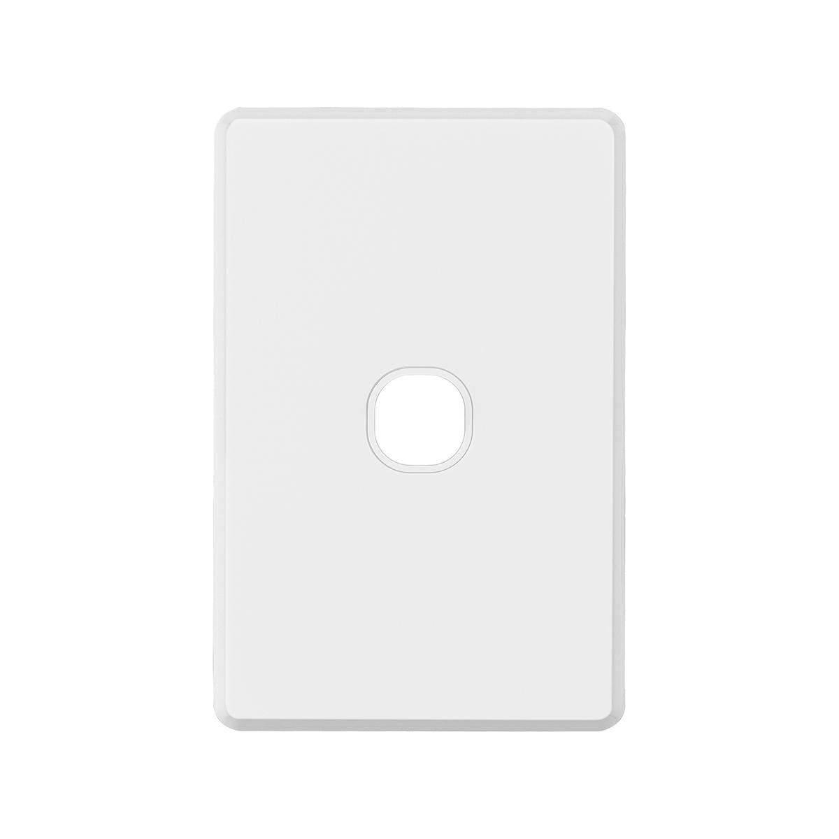 Deta White S Line Series 1 Aperture Wall Plate - Single Gang - 73mm x 113mm - Slim Design - SuperSaverAU - view 1