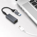 Antsig USB C USB A to Ethernet Adapter - Compact - Grey - Reliable Wired Connectivity - SuperSaverAU - view 4