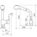 Caroma Cardinal II Sink Mixer - Lead Free Brass - 87mm x 287mm x 209mm - Polished Chrome - Retractable Hose - Two Spray Options - SuperSaverAU - view 2