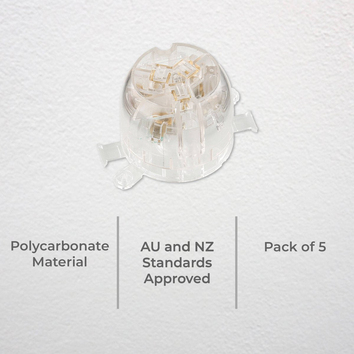 Deta Miniature Plug Base 5 Pack - 59mm - Clear - 230-250V a.c. - SuperSaverAU - view 5
