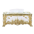 Decorative Napkin Tissue Box Holder, 23 x 13 x 9.5 cm - Gold