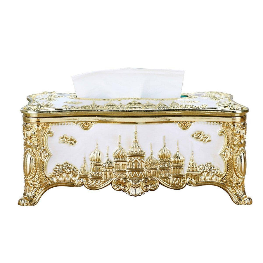 Decorative Napkin Tissue Box Holder, 23 x 13 x 9.5 cm - Gold