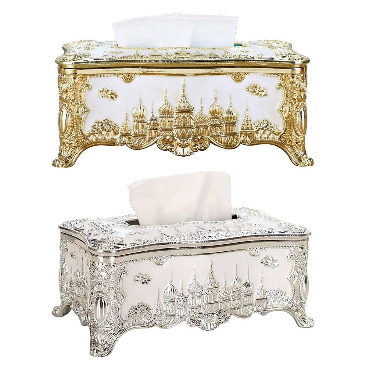 Decorative Napkin Tissue Box Holder, 23 x 13 x 9.5 cm - Gold - view 3