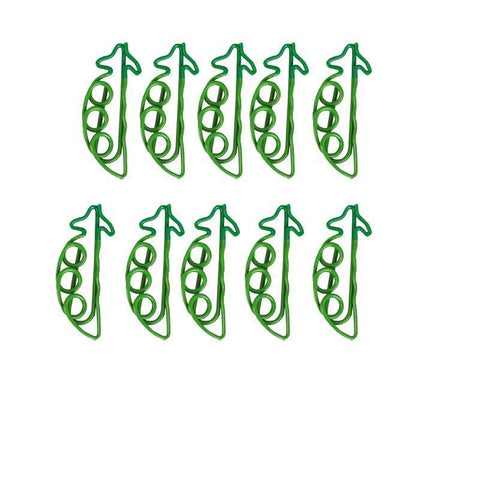 Decorative Paper Clips, Pack of 10 - Pea