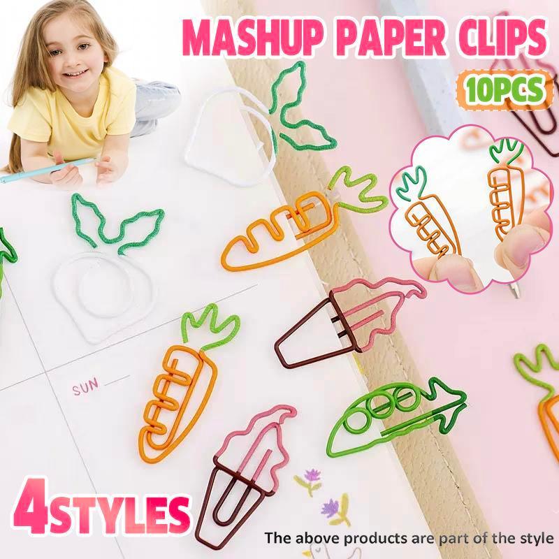 Decorative Paper Clips, Pack of 10 - White - view 2