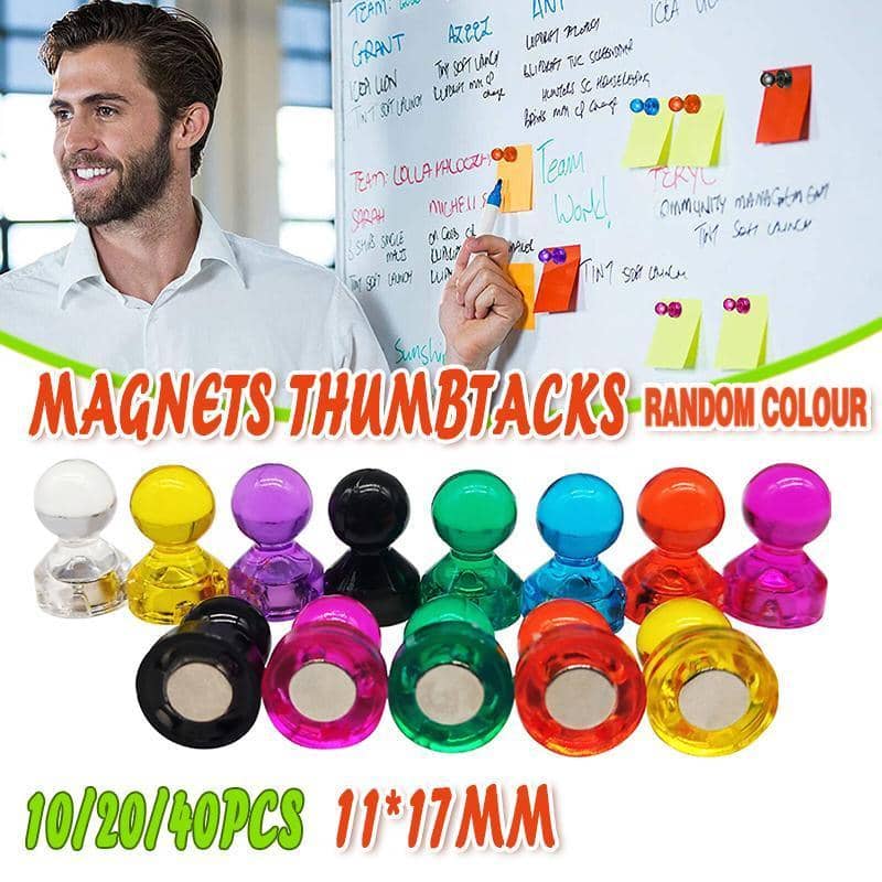 Decorative Push Pin Magnets for Fridge and Whiteboard - Pack of 10 - view 2