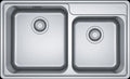 Franke Bell 1 and 3/4 bowl topmount sink with extension drainer 33L - 18/10 stainless steel - BCX6204235FPC