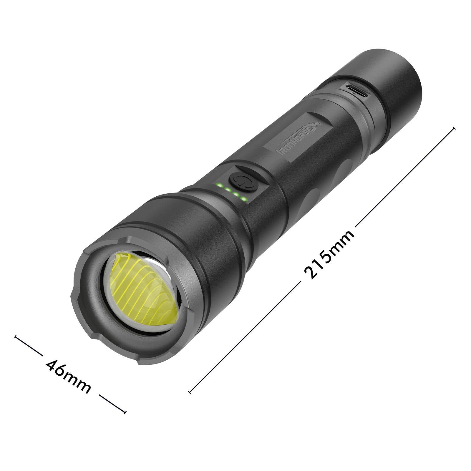 IronHorse 1100lm Hybrid Dual Power Aluminium Torch Flashlight Rechargeable AT02490