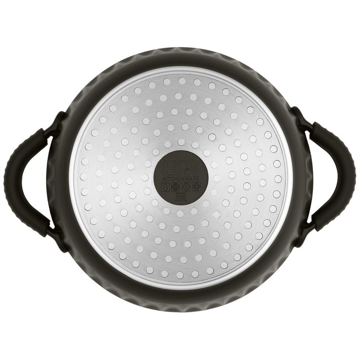 Resto Ascella 20cm Non-Stick Casserole Pot with Lid - Recycled Aluminium, Induction Compatible - RE94001