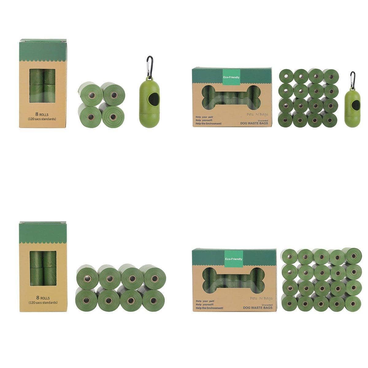 Degradable Dog Poop Bags - 4 Rolls with Dispenser - view 3