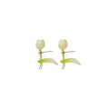Delicate Tulip Stud Earrings Women Coloured Glaze Fashion Jewellery - Yellow