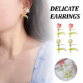 Delicate Tulip Stud Earrings Women Coloured Glaze Fashion Jewellery - Yellow - view 2