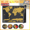 Deluxe Scratch off World Map Poster, Travel Wall Art - 82.5 x 59.4 cm