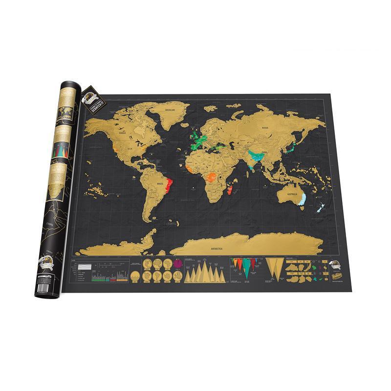 Deluxe Scratch off World Map Poster, Travel Wall Art - 82.5 x 59.4 cm - view 2
