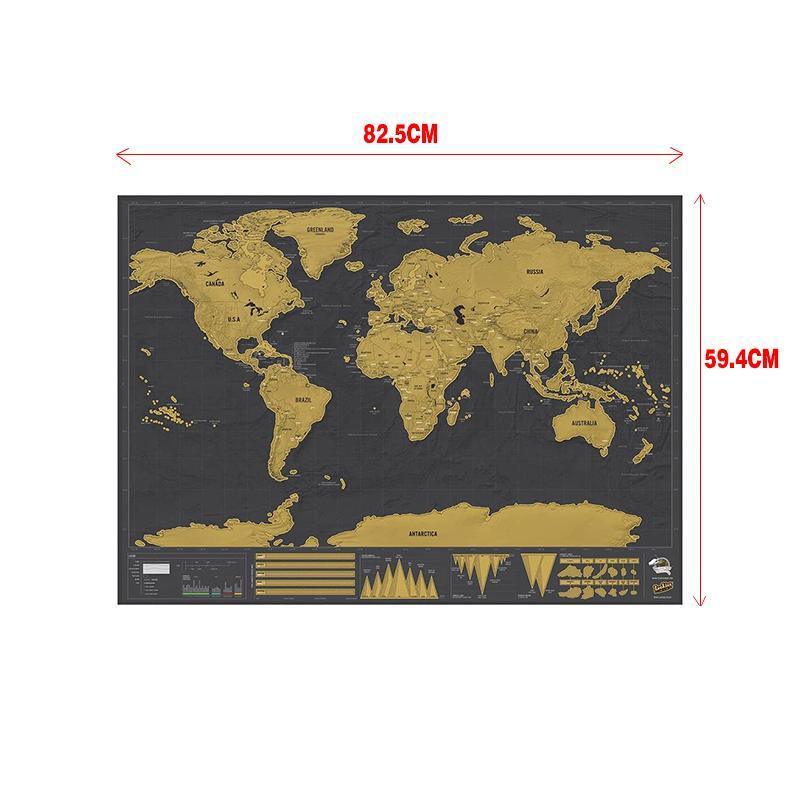 Deluxe Scratch off World Map Poster, Travel Wall Art - 82.5 x 59.4 cm - view 3