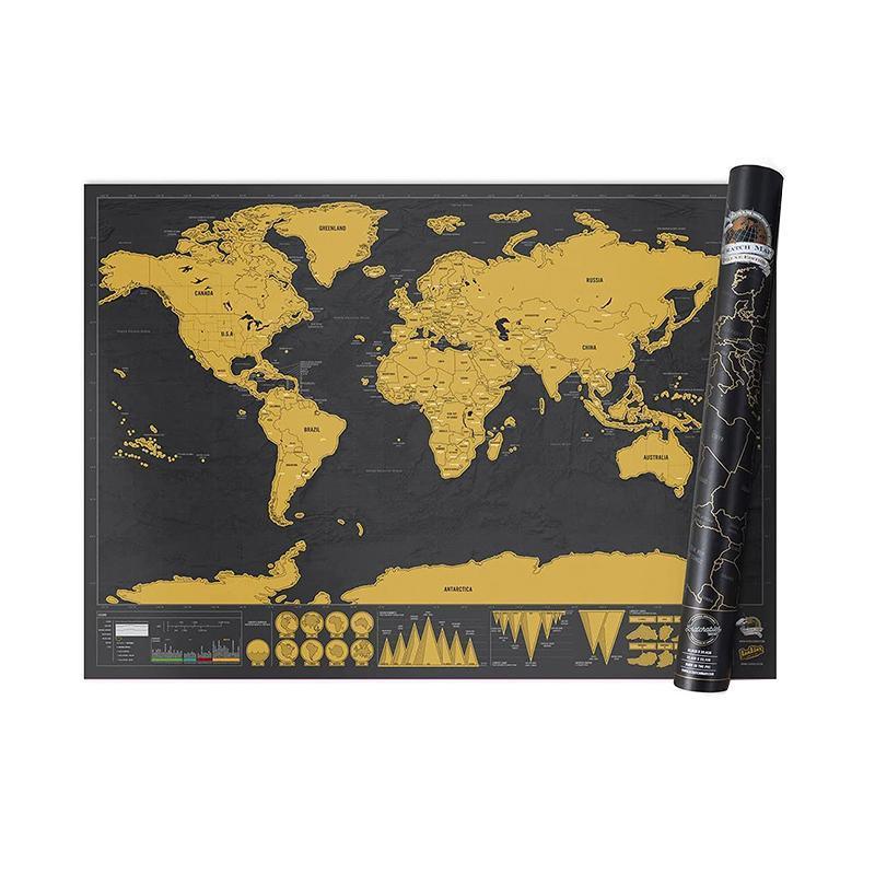 Deluxe Scratch off World Map Poster, Travel Wall Art - 82.5 x 59.4 cm - view 4