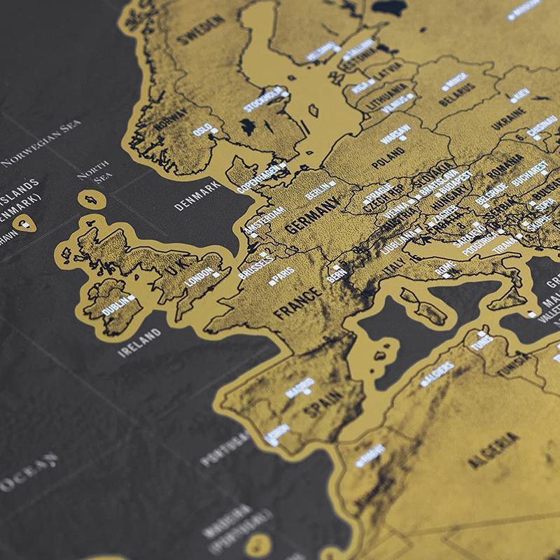 Deluxe Scratch off World Map Poster, Travel Wall Art - 82.5 x 59.4 cm - view 5
