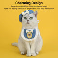 Denim Beret and Bib Set for Cats and Small Dogs - White - view 5