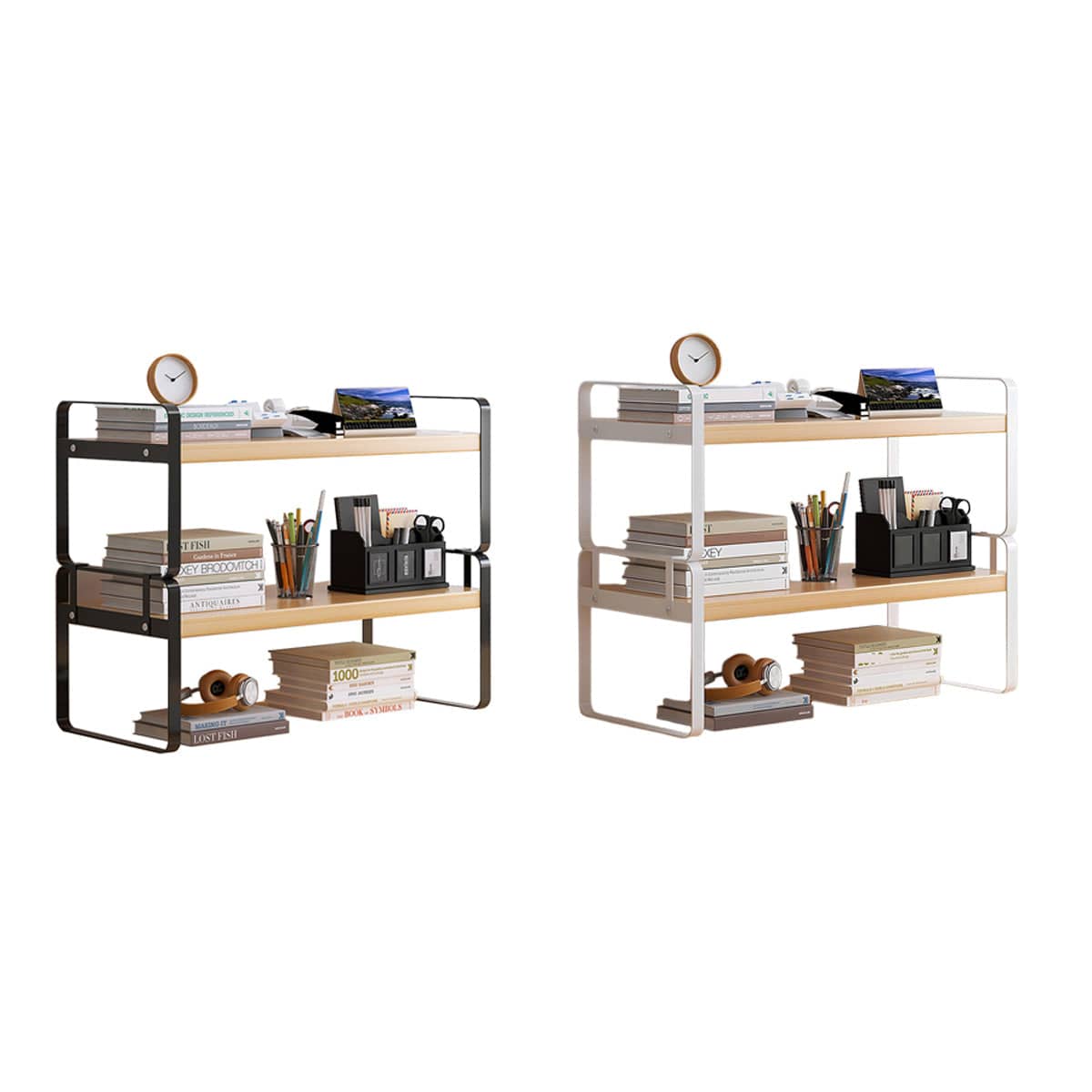 Desktop 2 Tier Storage Shelf, 50 cm Wide - White - view 3