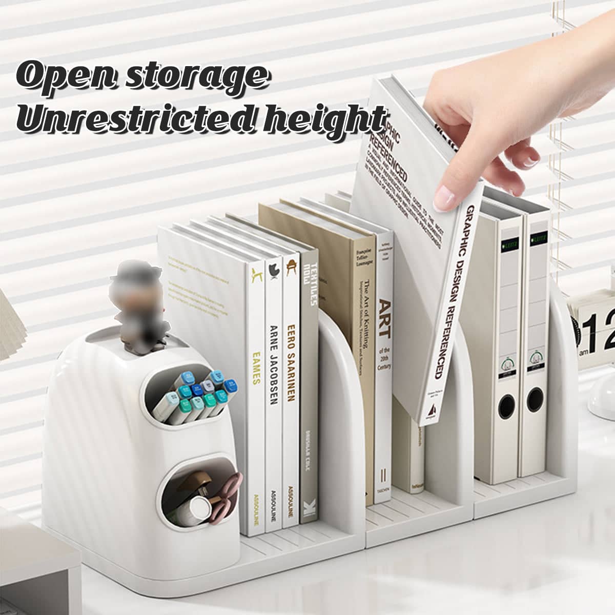 Desktop Book Stand with Storage Box Organiser for Study and Office Tables - view 4
