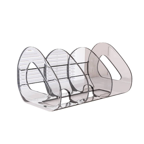 Desktop Book Stand and Storage Organiser with 3 Compartments - Clear