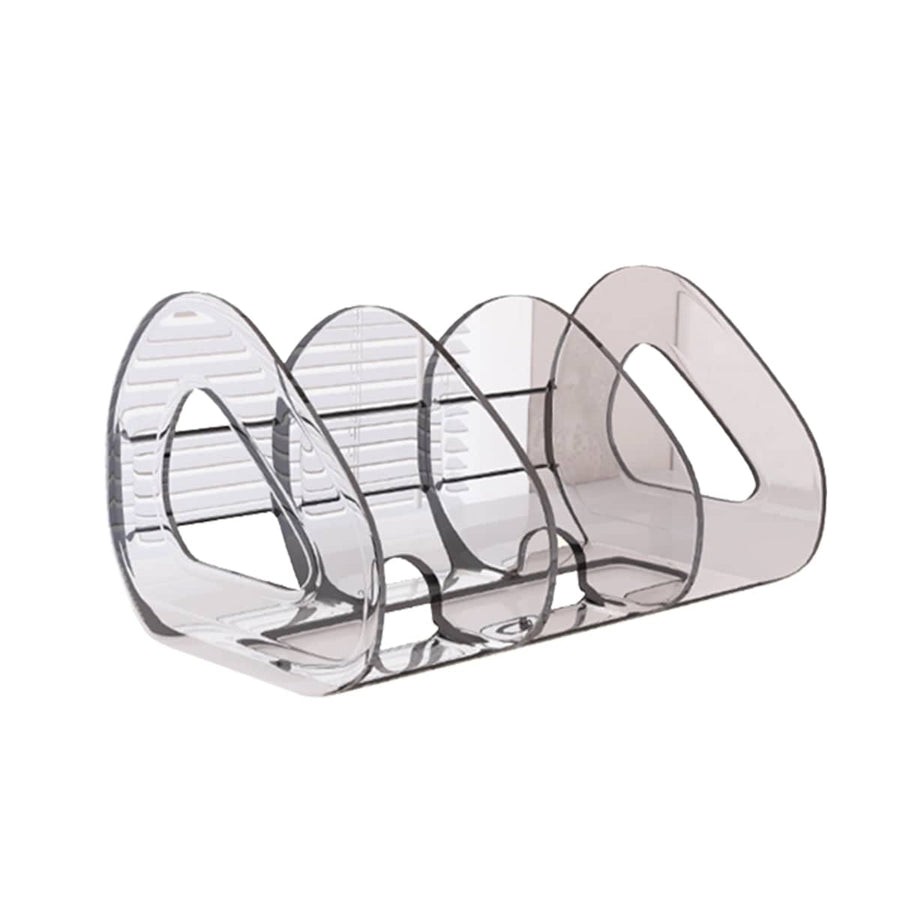 Desktop Book Stand and Storage Organiser with 3 Compartments - Clear