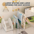 Desktop Book Stand and Storage Organiser with 3 Compartments - Clear - view 5