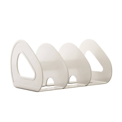 Desktop Book Stand and Storage Organiser with 3 Compartments - White