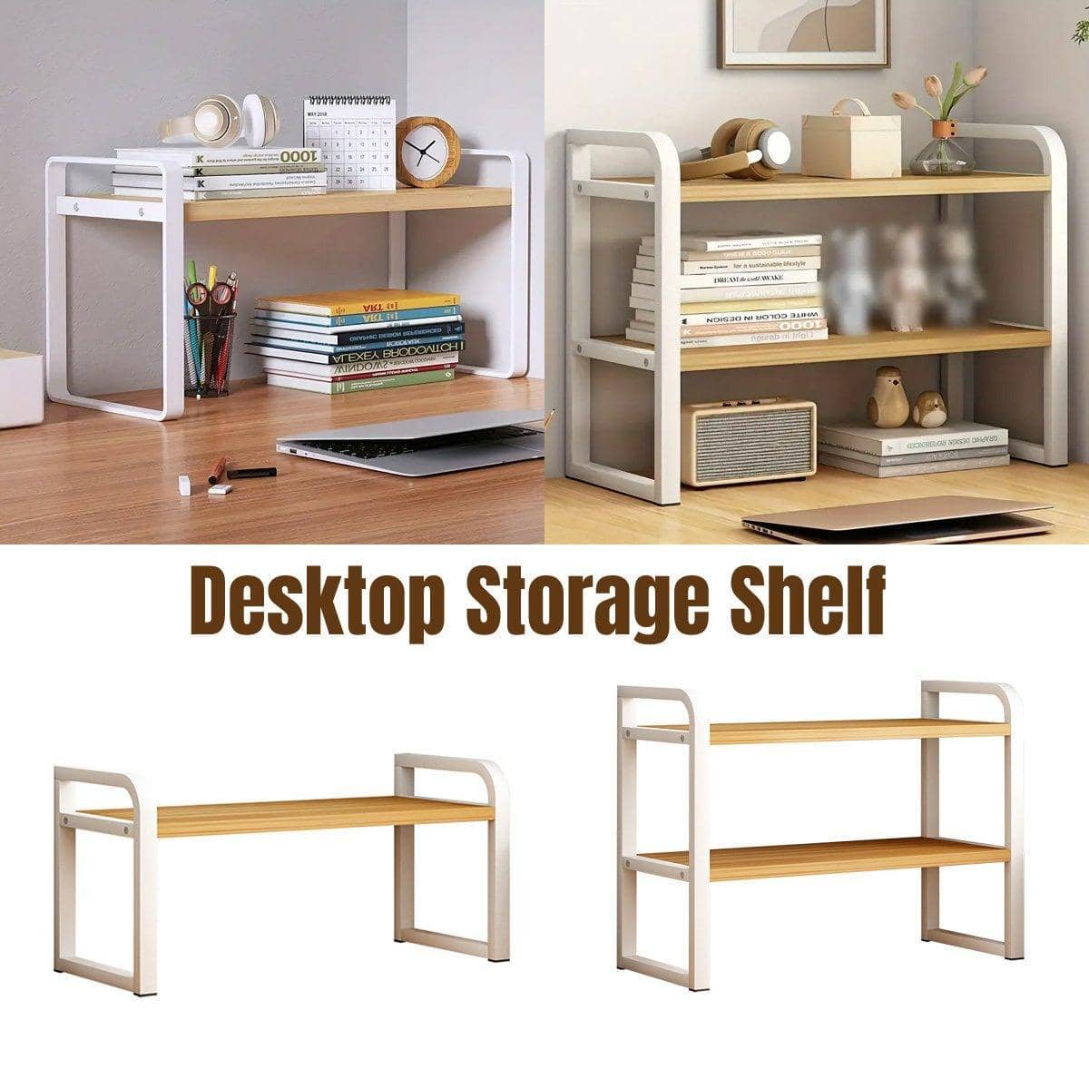 Desktop Bookshelf Storage Rack - 2 Shelves (30 x 20 x 38.5 cm) - view 2