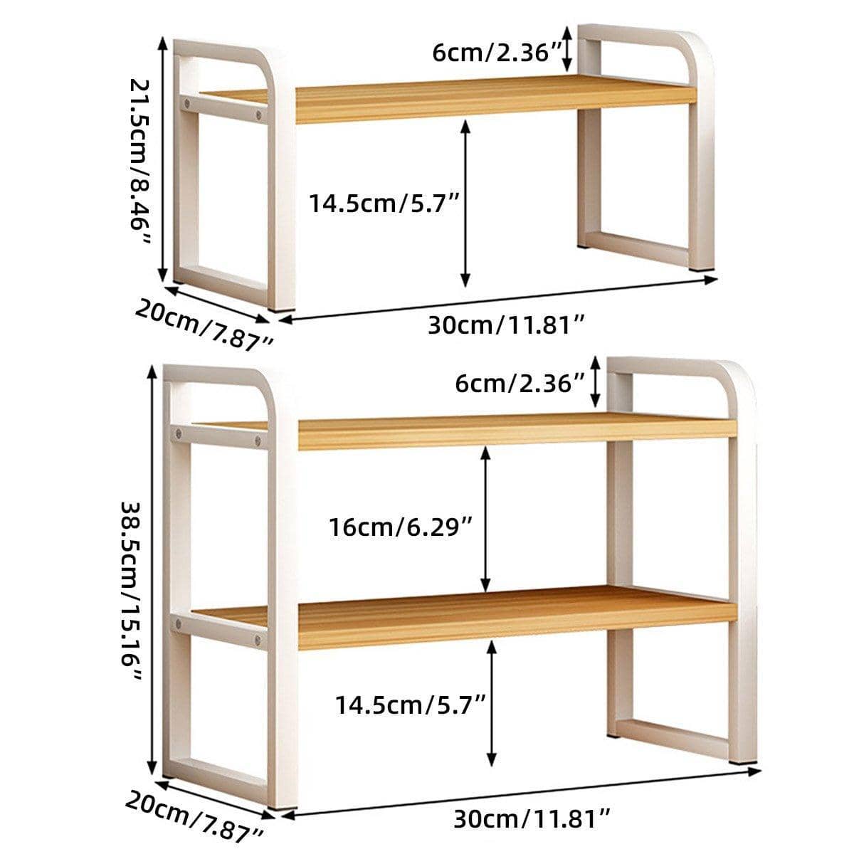 Desktop Bookshelf Storage Rack - 2 Shelves (30 x 20 x 38.5 cm) - view 4
