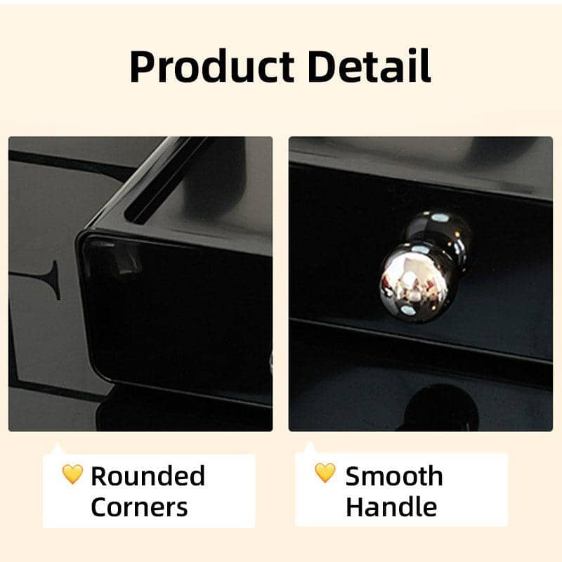 Desktop Cosmetic Storage Drawers, Stackable Black Makeup Organiser - view 5