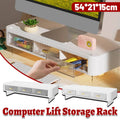 Desktop Monitor Stand Riser with 3 Pull-Out Drawers, 54 x 21 x 15 cm - White - view 2