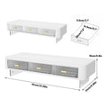 Desktop Monitor Stand Riser with 3 Pull-Out Drawers, 54 x 21 x 15 cm - White - view 4