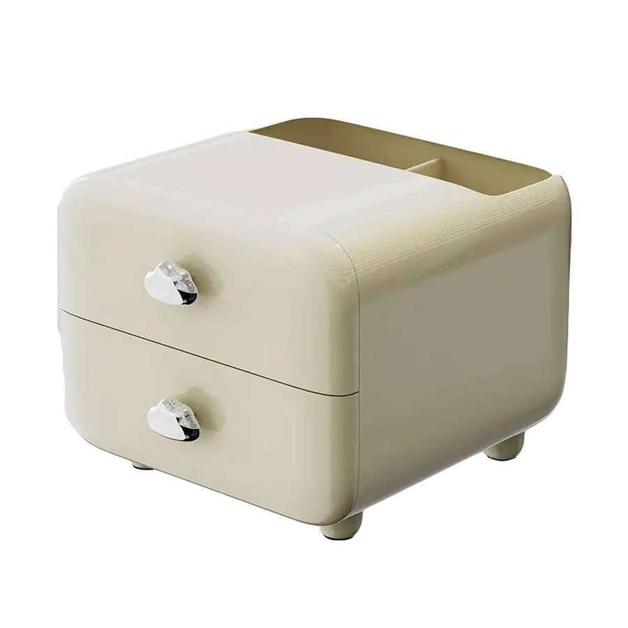 Desktop Organiser Drawer Box with Top Compartment - Beige