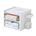 Desktop Pegboard Drawer Organiser with Side Holders - 3-Layer