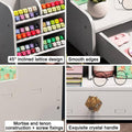 Desktop Stationery Organiser Rack with Side Bookend and Pull Out Drawer - White - view 4