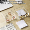 Desktop Sticky Note Box Organiser - Clear Acrylic with Gold Front - view 5