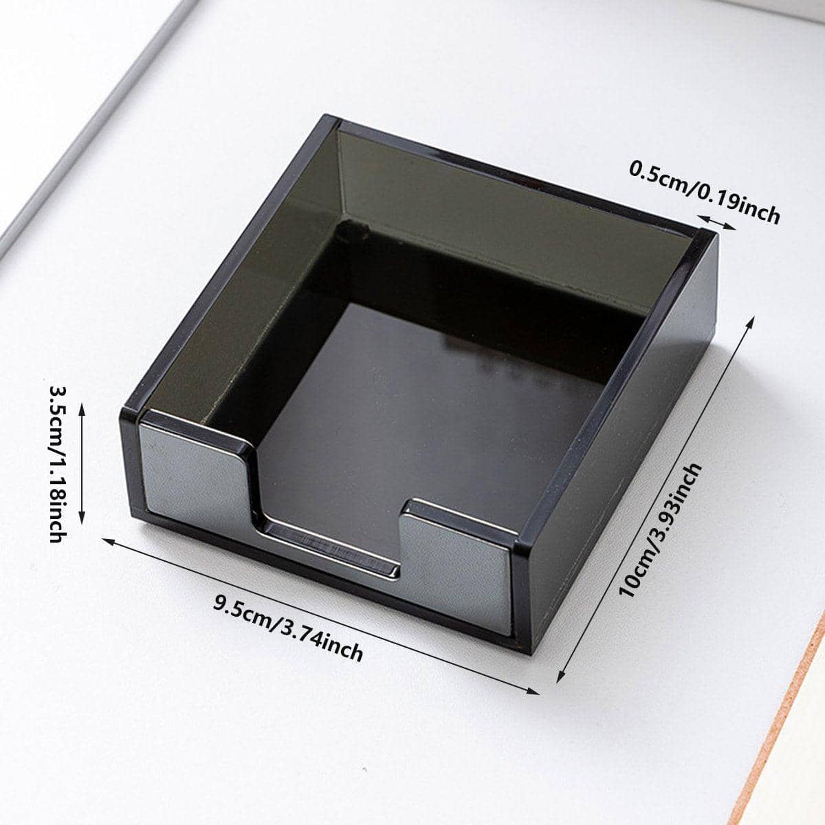 Desktop Sticky Note Box Organiser - Clear Acrylic with Rose Gold Front - view 4