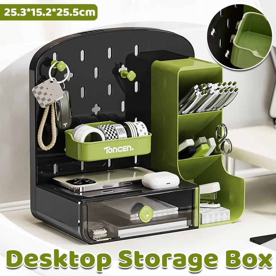 Desktop Storage Box with Drawer Divider for Stationery and Cosmetics