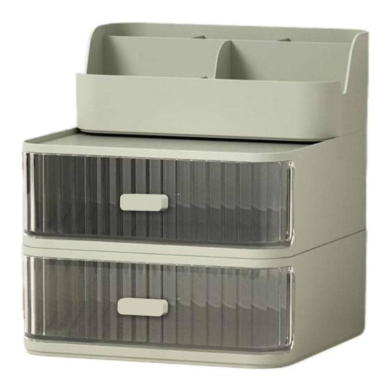 Desktop Storage Organiser with 2 Drawers - Sage Green