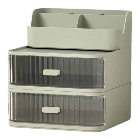 Desktop Storage Organiser with 2 Drawers - Sage Green