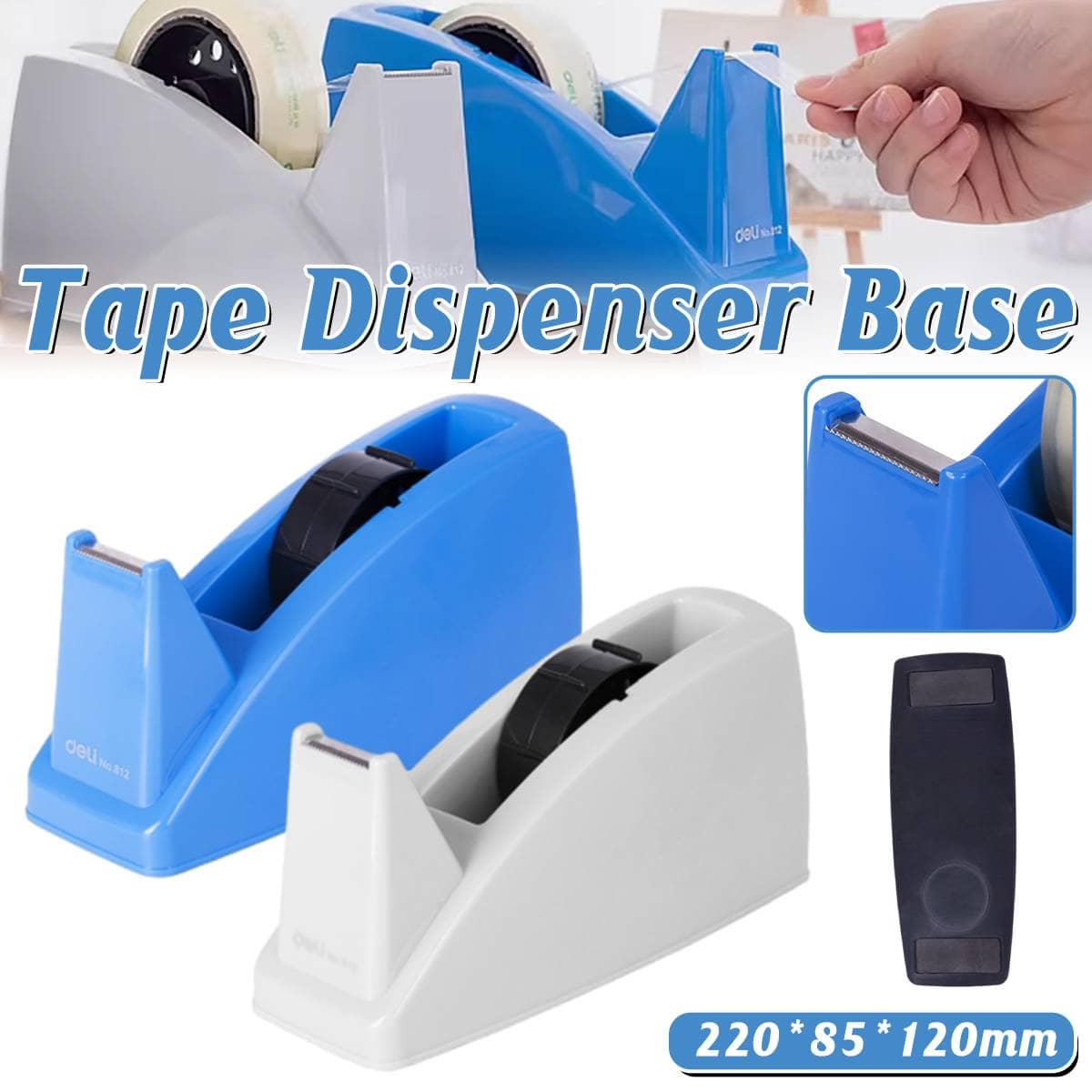 Desktop Tape Dispenser with Serrated Blade - Blue - view 2