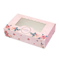 Dessert Gift Box with Clear Window - Pink Rose, 6 Piece, Pack of 50