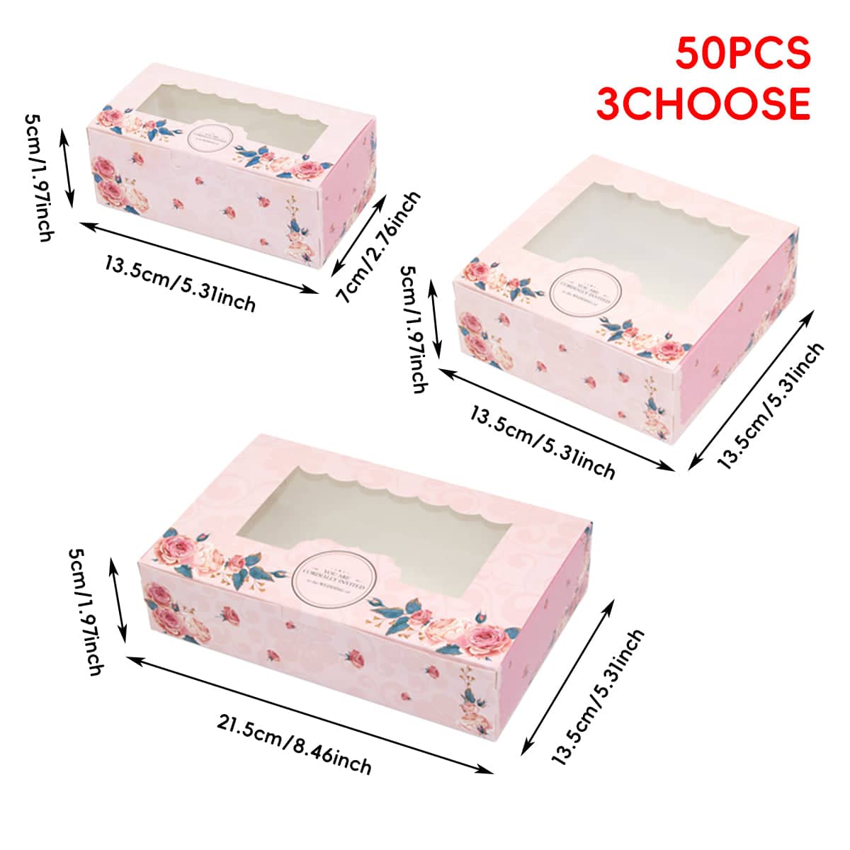 Dessert Gift Box with Clear Window - Polka Dot, 4 Piece, Pack of 50 - view 4