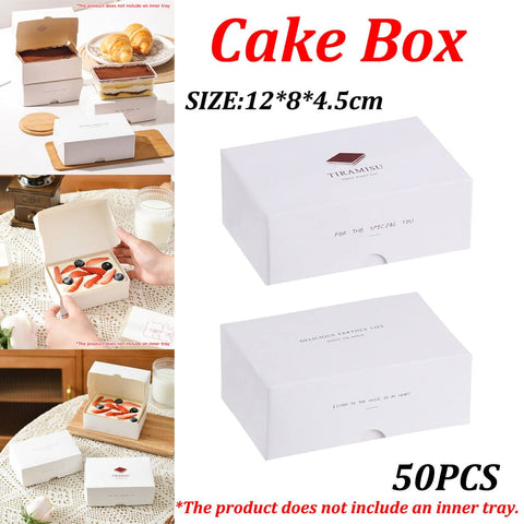 Dessert Presentation Boxes, Pack of 50 - White with Tiramisu Print - view 2