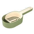 Detachable Cat Litter Scoop with Base Container - Olive Green and Cream